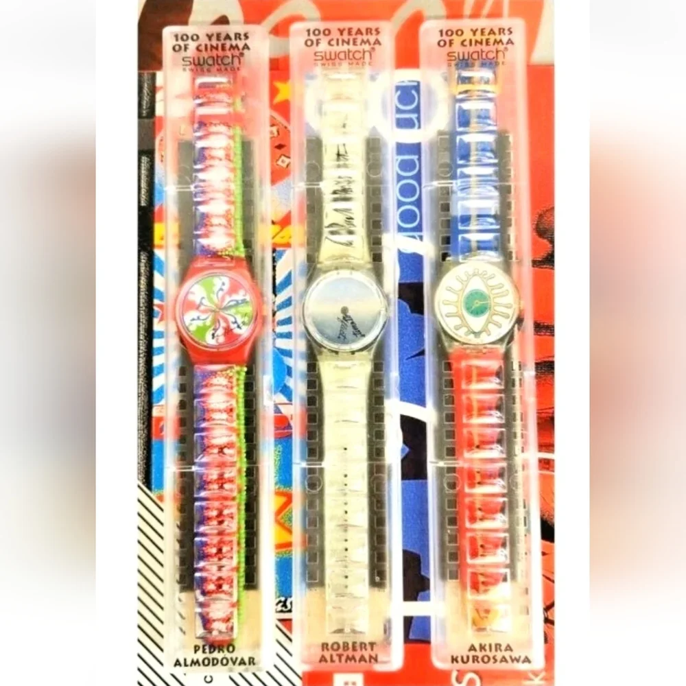 Swatch Watches 100 Years Of CINEMA Set OF 3 watches a Movie Poster and Book - Picture 3 of 13